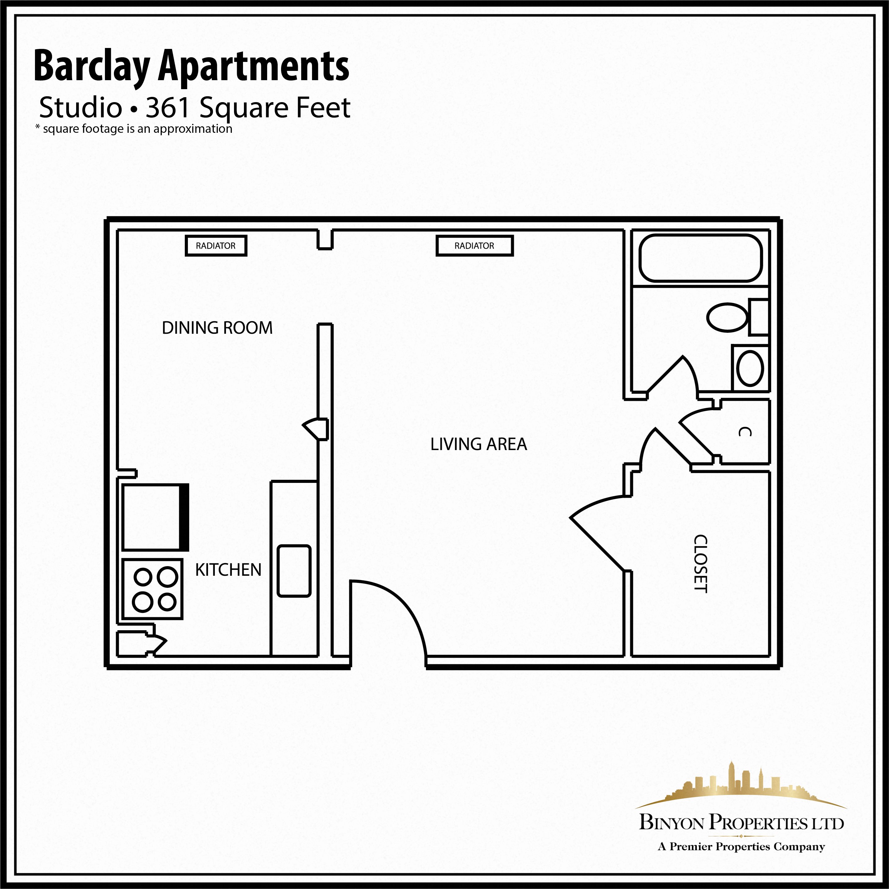Floor Plans of EssexMorley & Barclay Apartments in Cleveland Heights, OH
