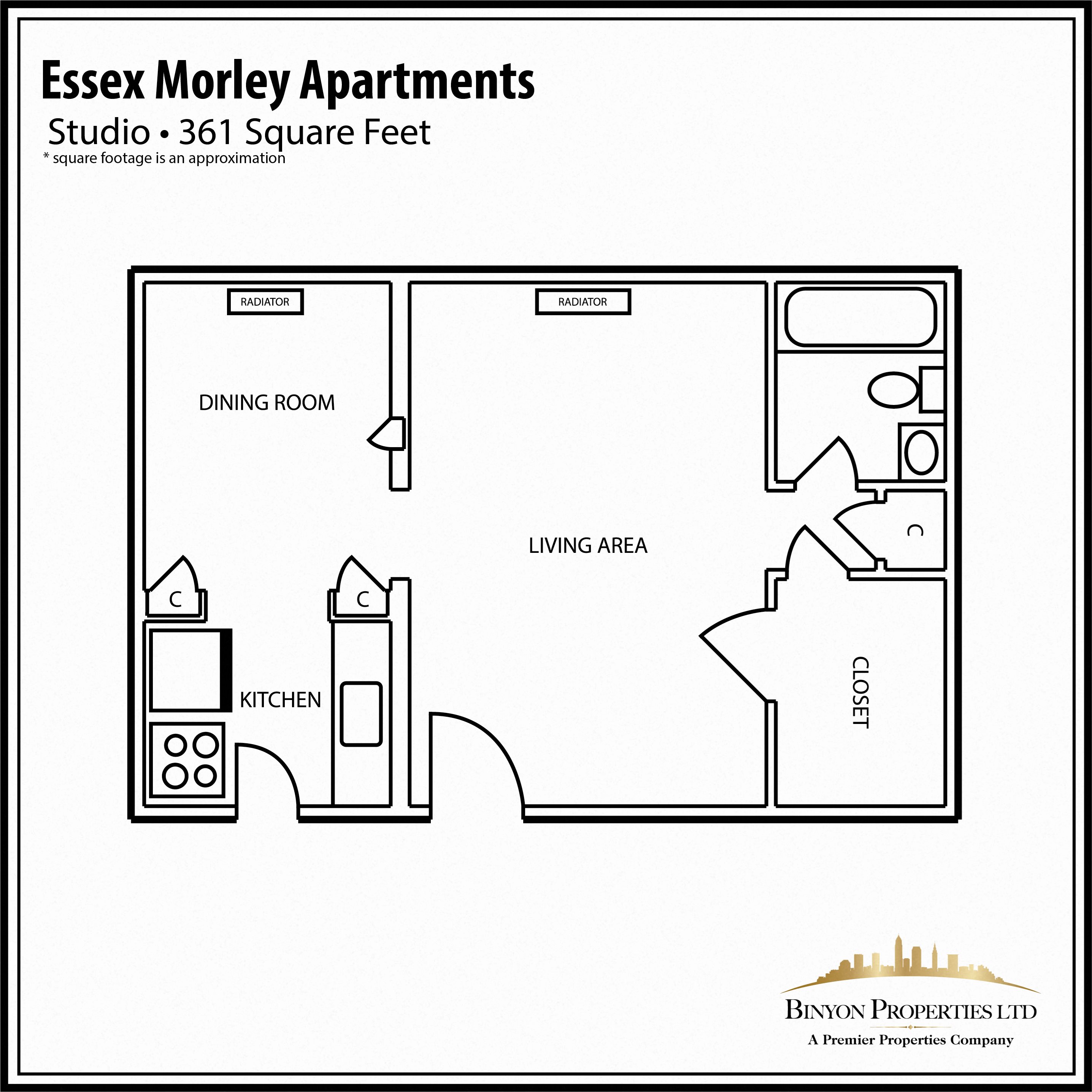 Floor Plans of EssexMorley & Barclay Apartments in Cleveland Heights, OH