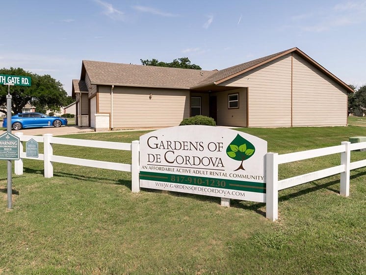 The entrance to Gardens of DeCordova in Granbury, Texas