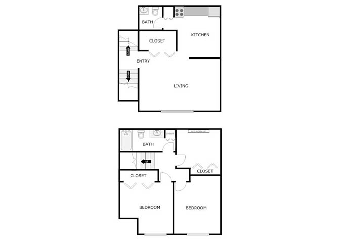 2 Bed 1.5 Bath