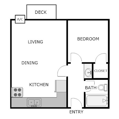 1 Bed 1 Bath