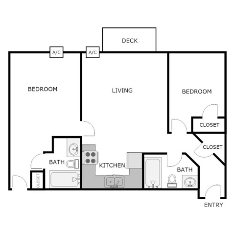 2 Bed 2 Bath