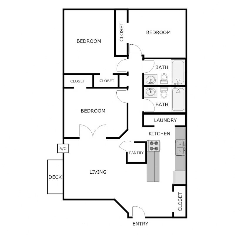 3 Bed 2 Bath