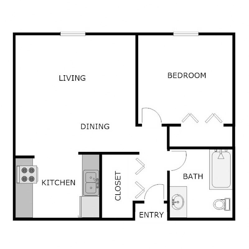 1 Bedroom, 1 Bath HD