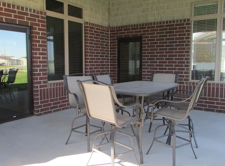patio with table and chairs