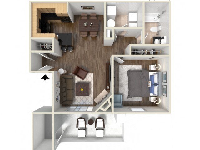 Floorplan 1 at Apres Apartments in Aurora, CO
