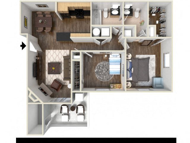 Floorplan 2A at Apres Apartments in Aurora, CO