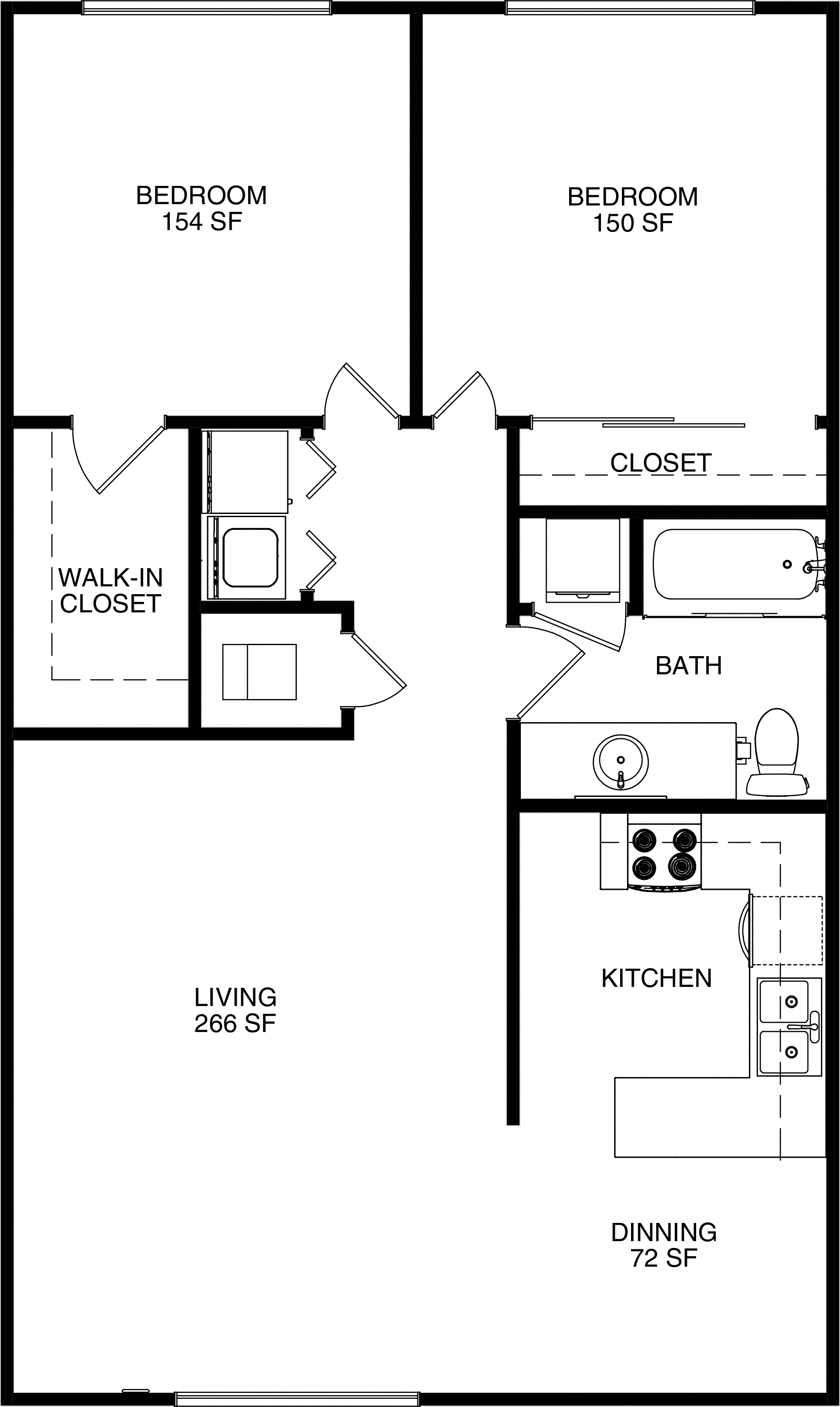2 bedroom 1 bath