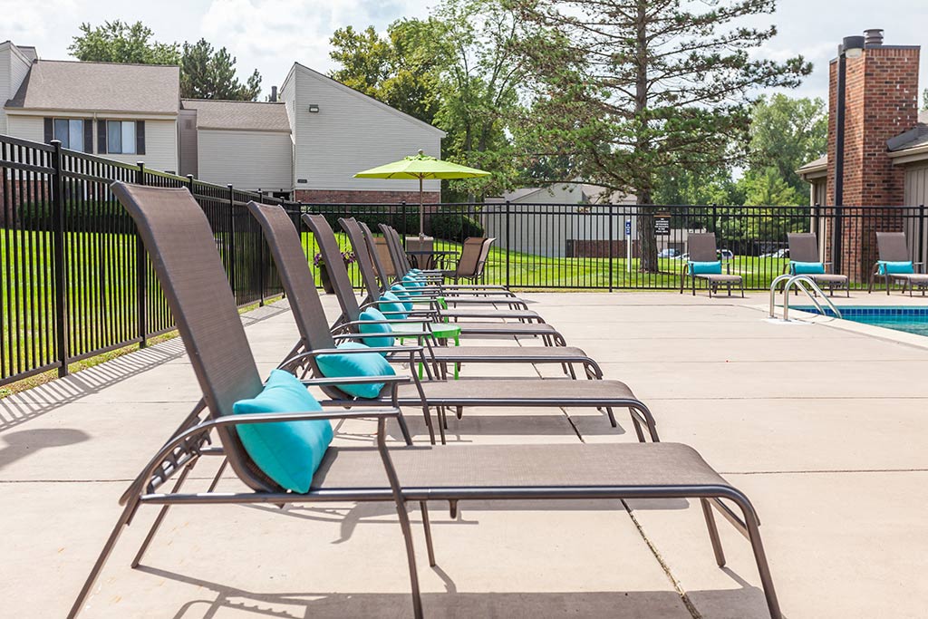 Relaxing Area by the Pool, at Northville Woods, Michigan