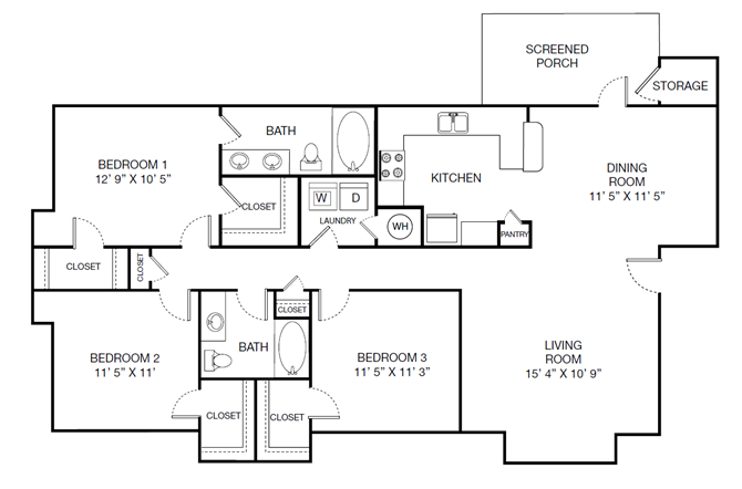 C1 - Traditional floor plan