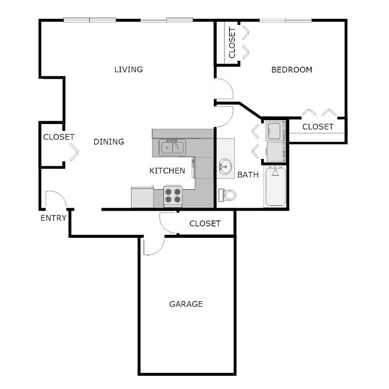 1 Bedroom 1 Bathroom Attached Garage w/Washer&Dryer