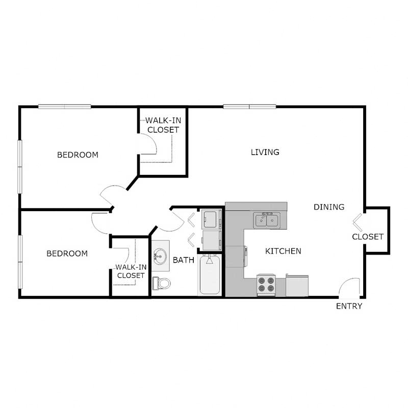 2 Bed 1 Bath Attached Garage w/Washer&Dryer