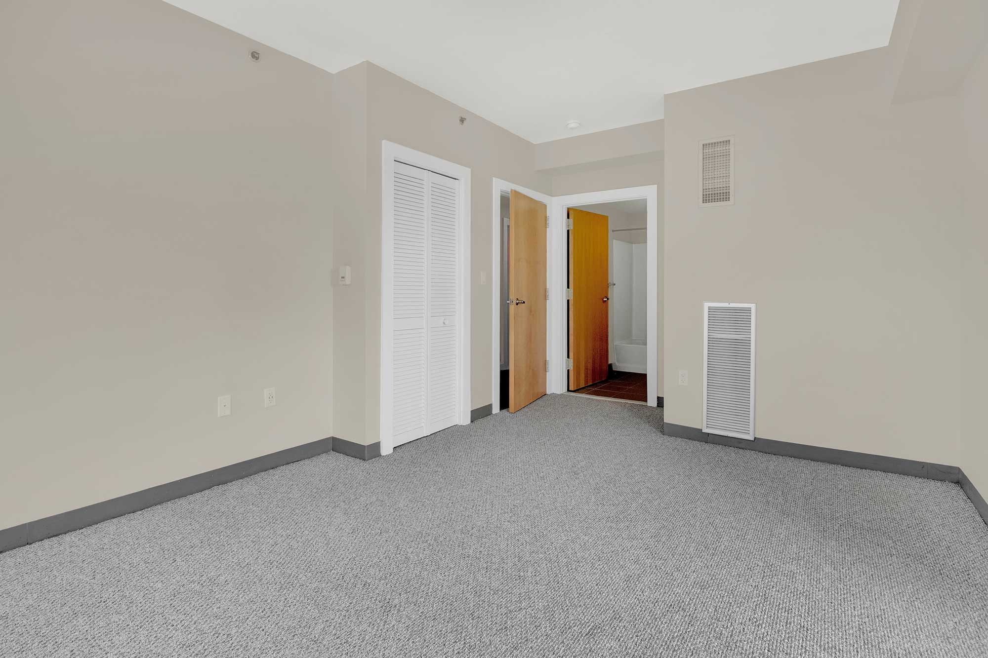 Large bedroom with closet and bathroom