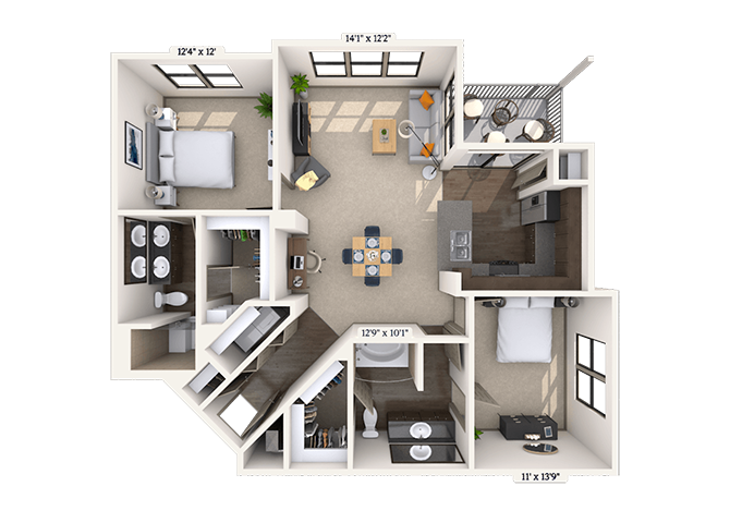 Large Spanish Oak floor plan