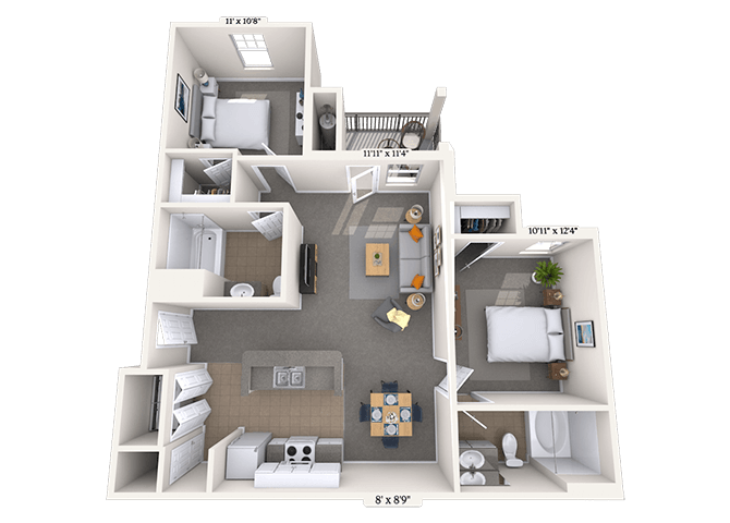 2 Bed/2 Bath