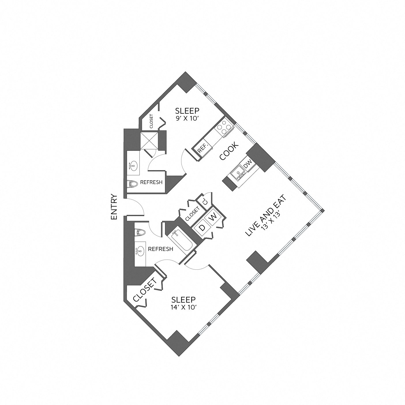 Floor Plan Image of Apartment Apt 3001