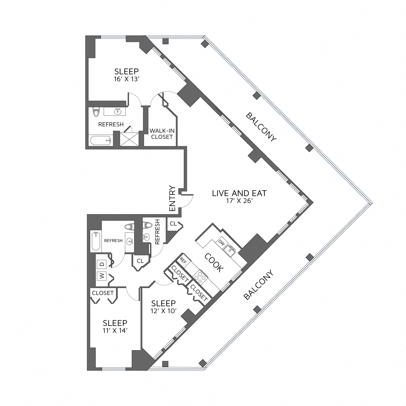 Floor Plan Image of Apartment Apt 3604