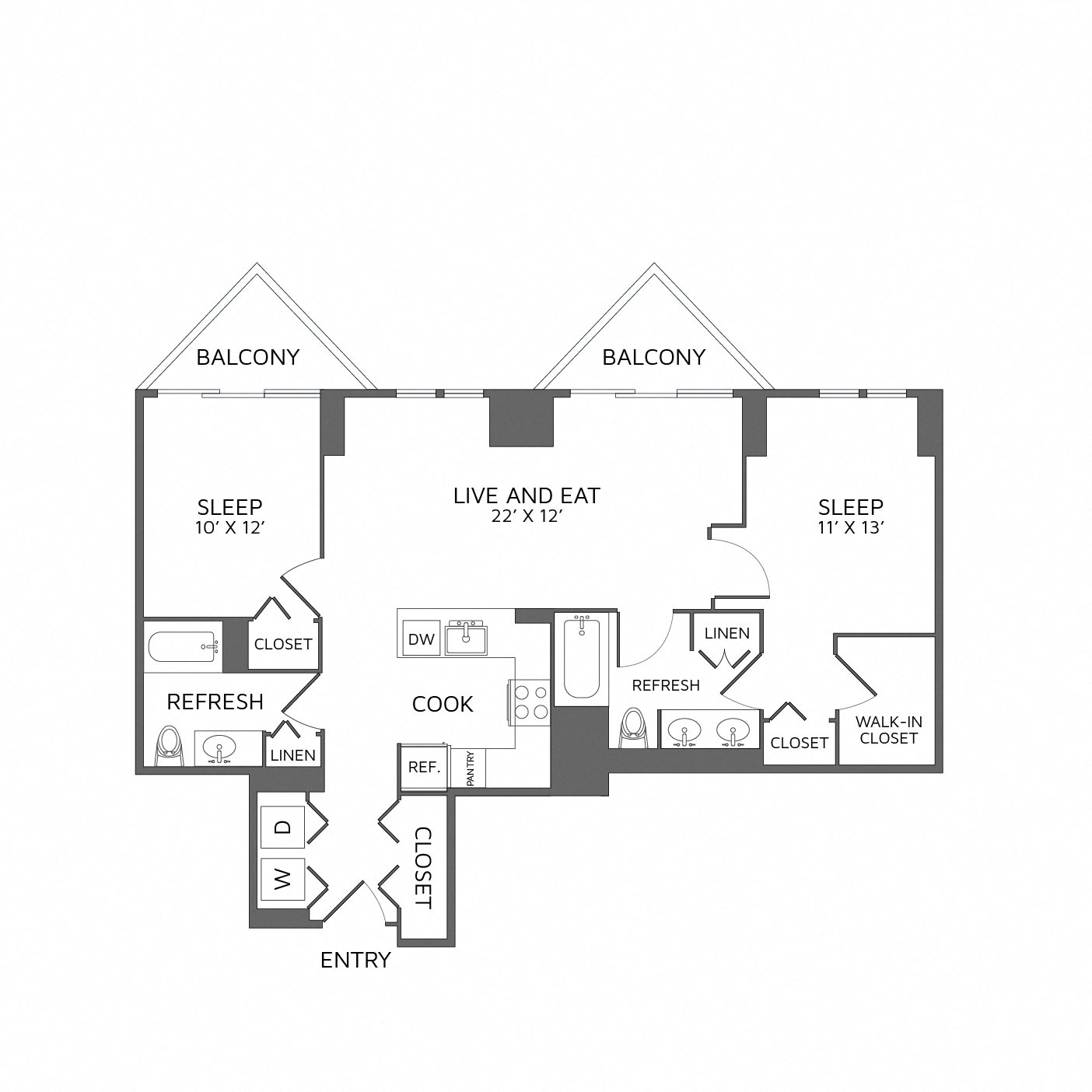 Floor Plan Image of Apartment Apt 3605