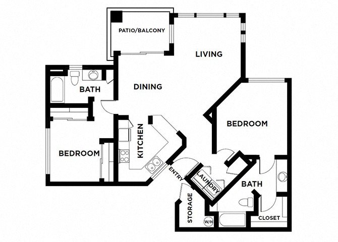 Ingleside 2 bed 2 bath two bed two bath with balcony 1042 sqft