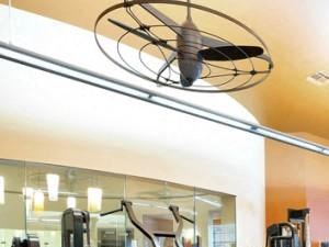 Fitness center with weight machines