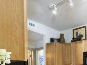 Kitchen with dual sink and black appliance package