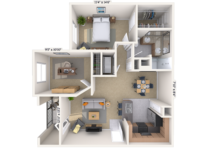 Evergreen with Study floor plan