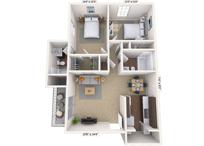 2 Bed/2 Bath