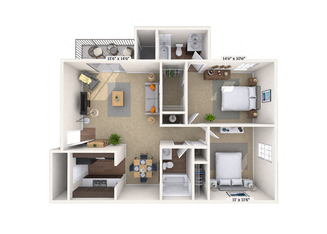 2 Bed/2 Bath