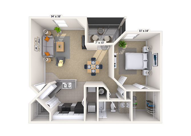 1 Bed/1 Bath