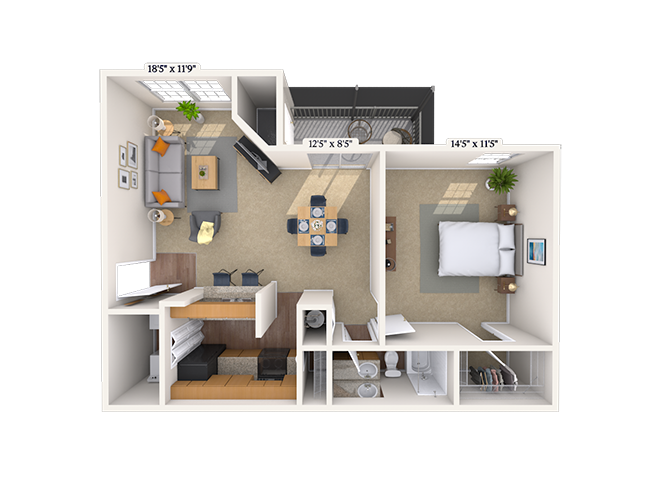 1 Bed/1 Bath