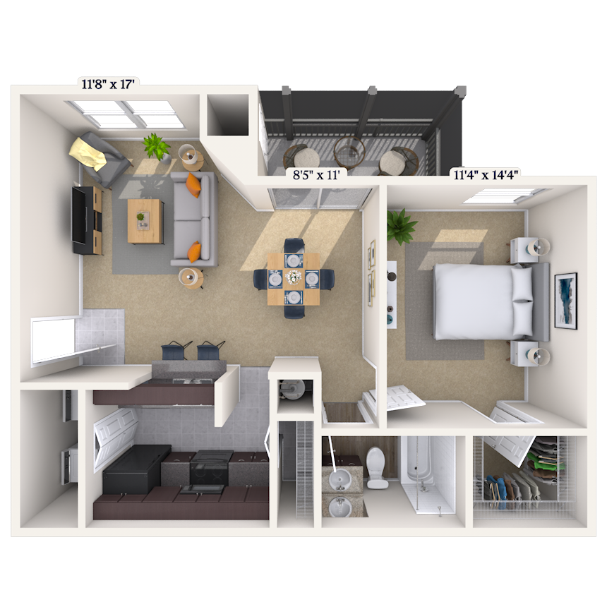 1 Bed/1 Bath