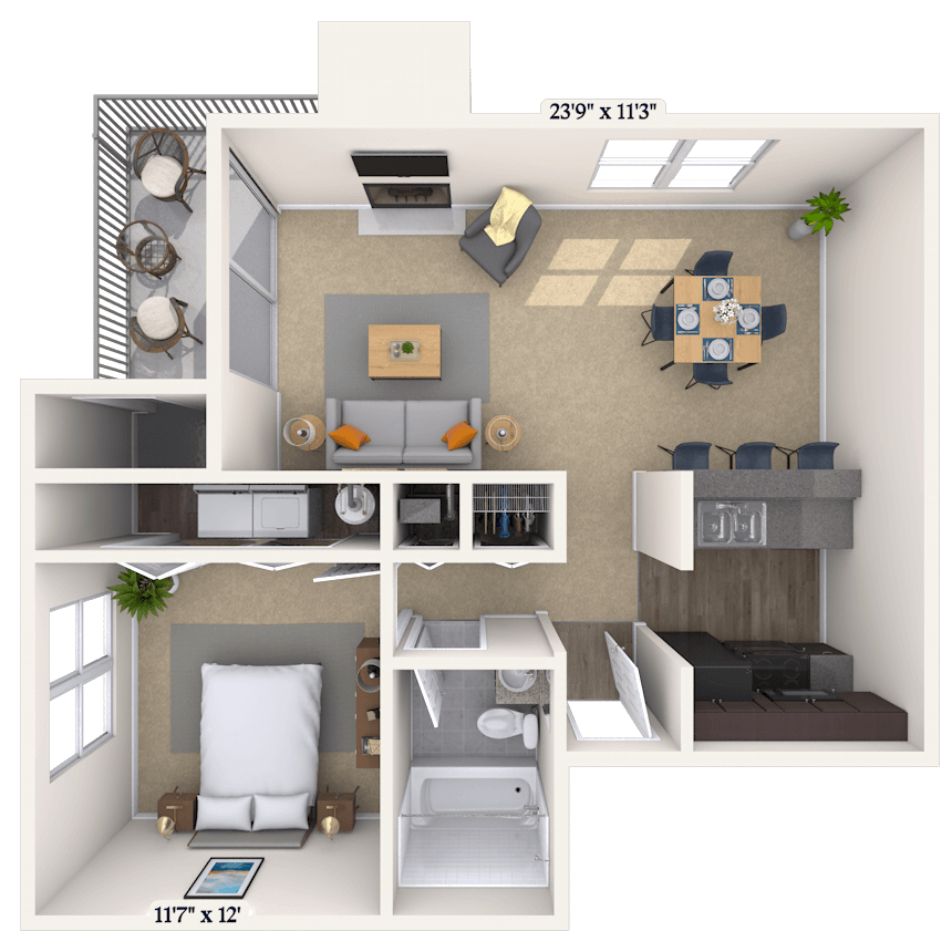 1 Bed/1 Bath