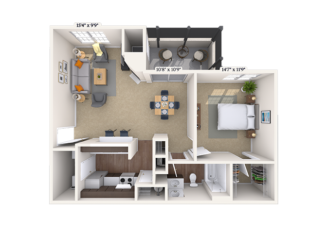 1 Bed/1 Bath
