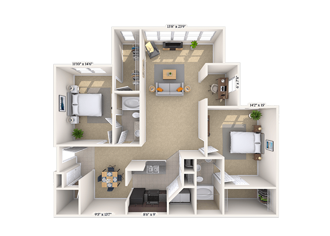 2 Bed/2 Bath