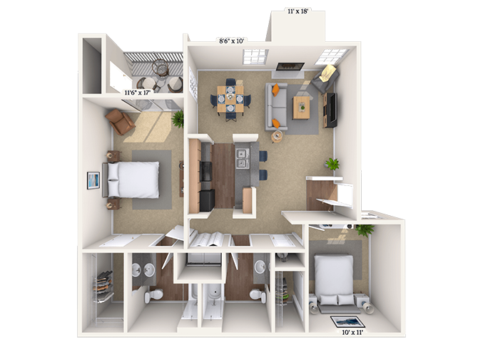 2 Bed/2 Bath
