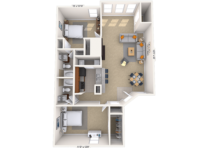 2 Bed/2 Bath