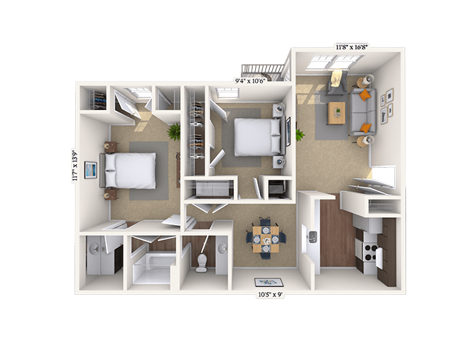 2 Bed/1 Bath