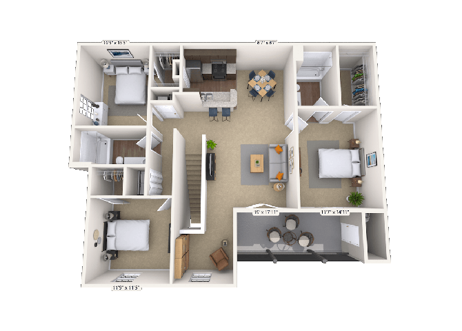 Huntington with Study floor plan