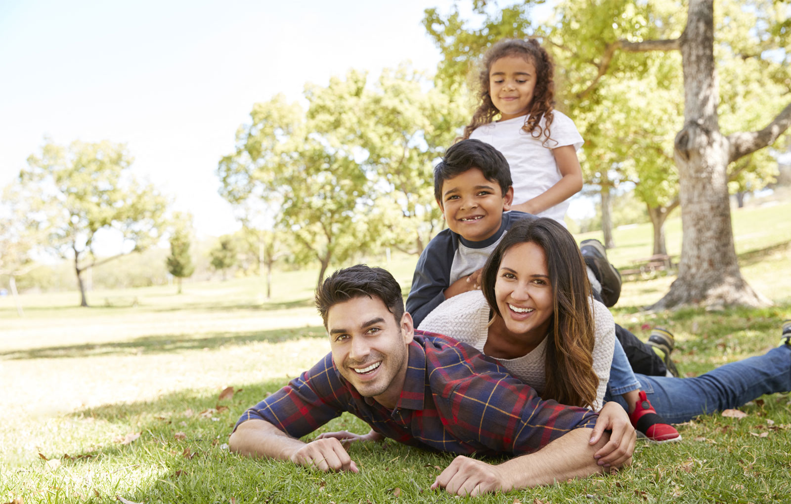 Family at having fun outside in nature