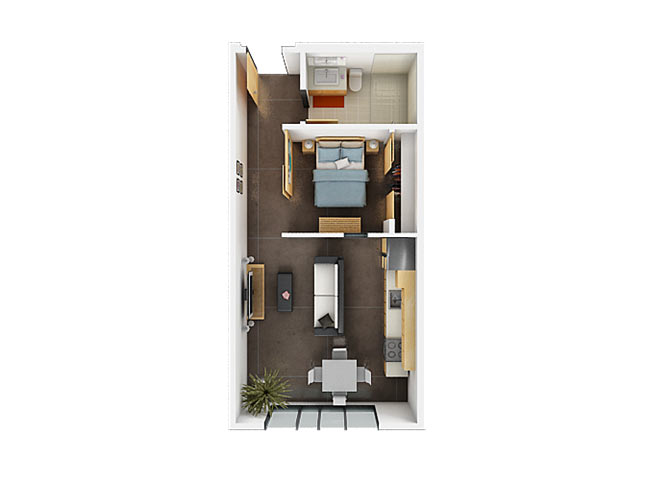 1 Bed |  1 Bath |  "apartment"