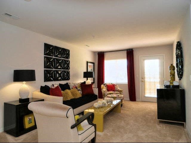 Contemporary Living Room at Hayleigh Village Apartments, Greensboro, NC, 27410