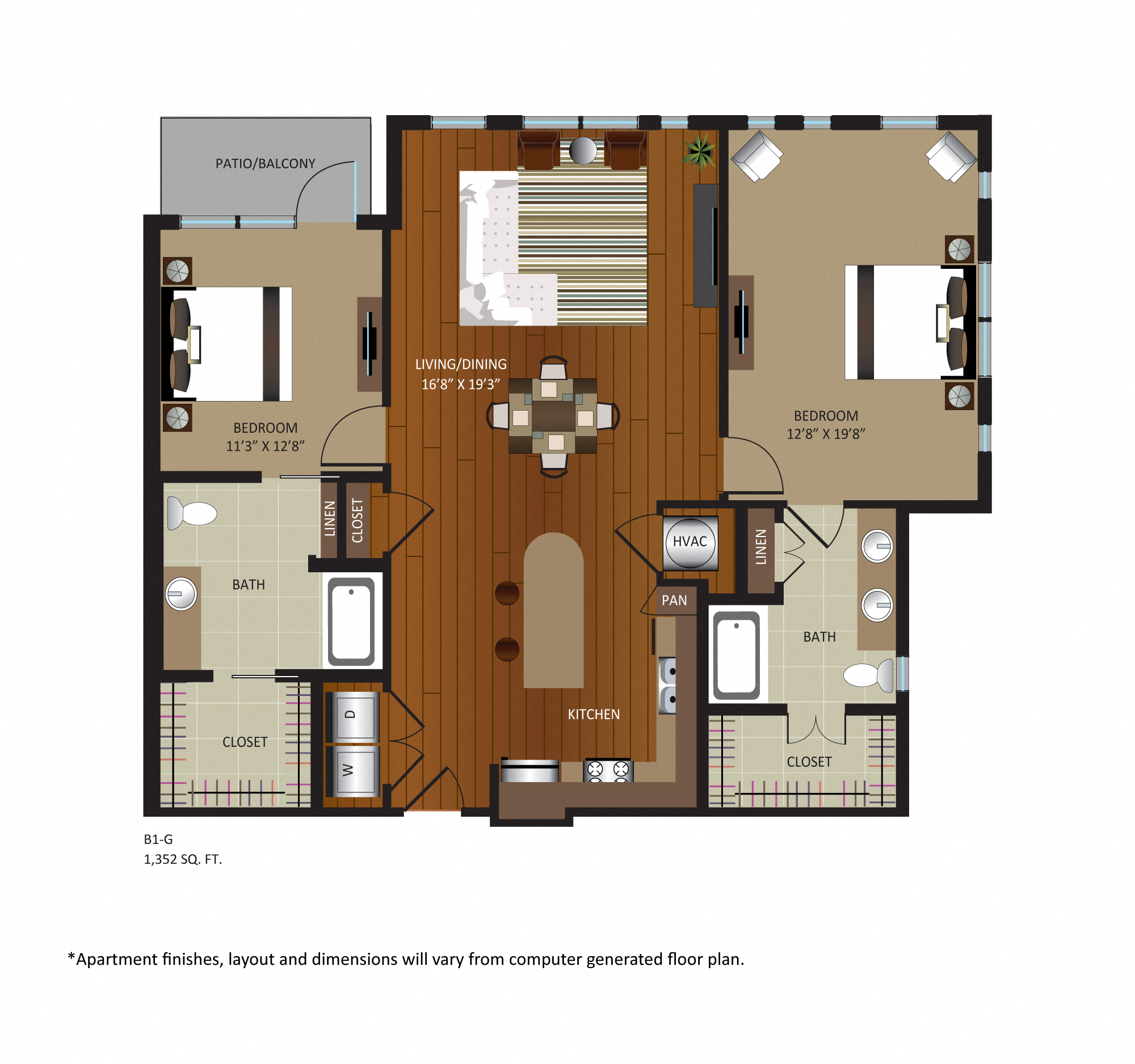 B1-G Accessible Unit floor plan