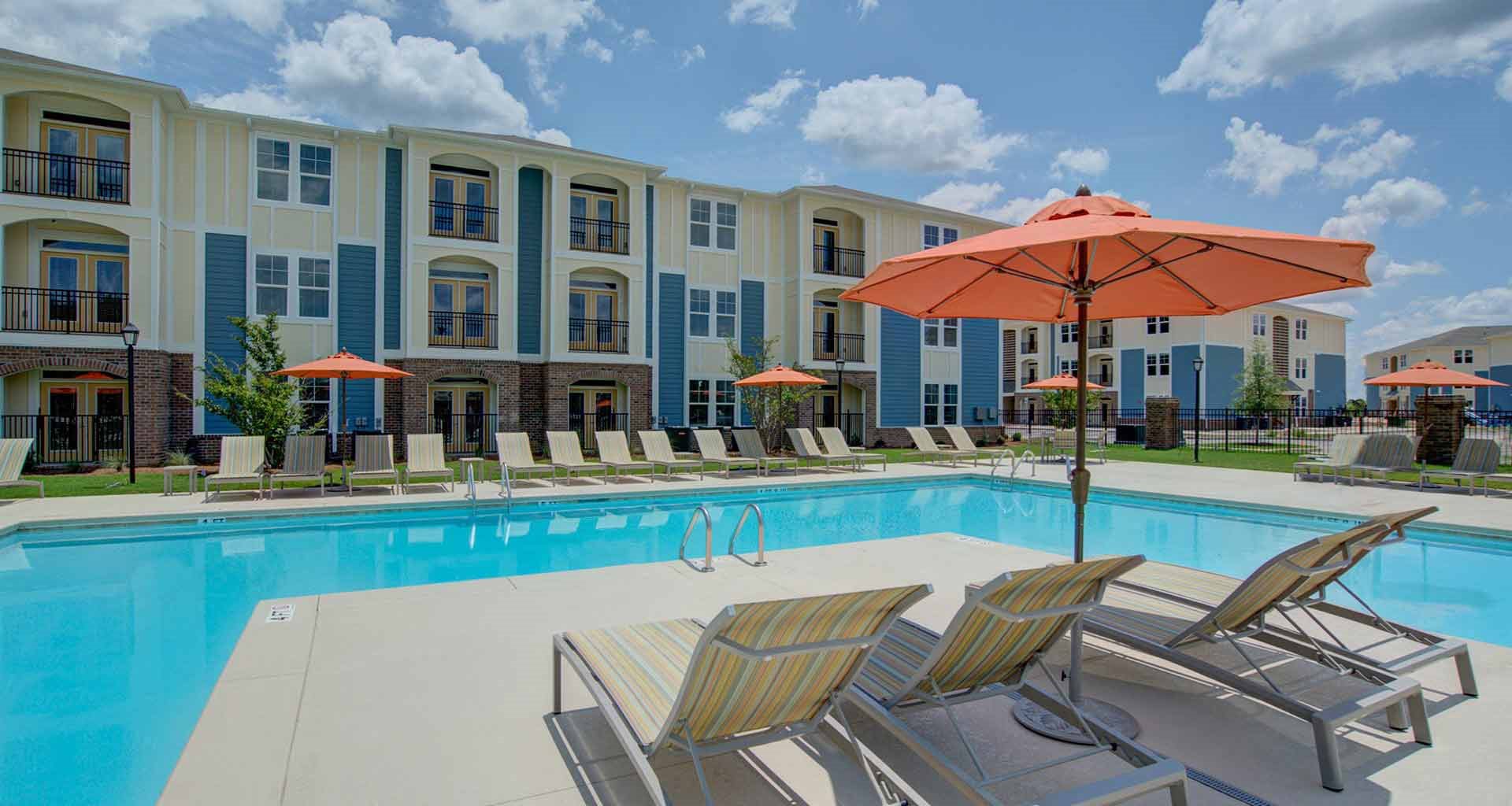 Pool Side Relaxing Area at Beckstone Apartments, Summerville, 29486