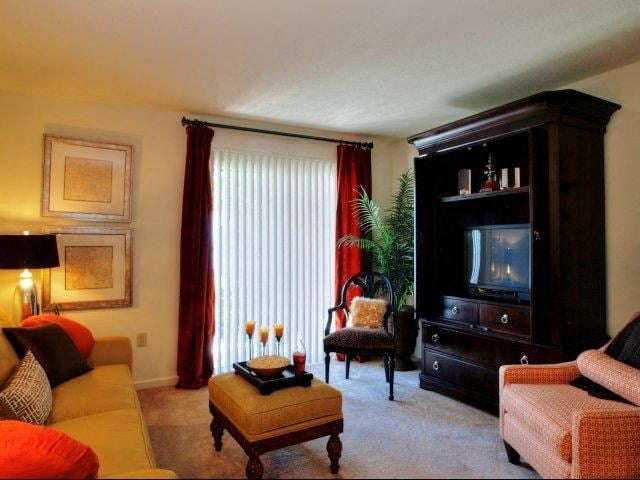 Living Room Interiors at Treybrooke Village Apartments, Greensboro, North Carolina