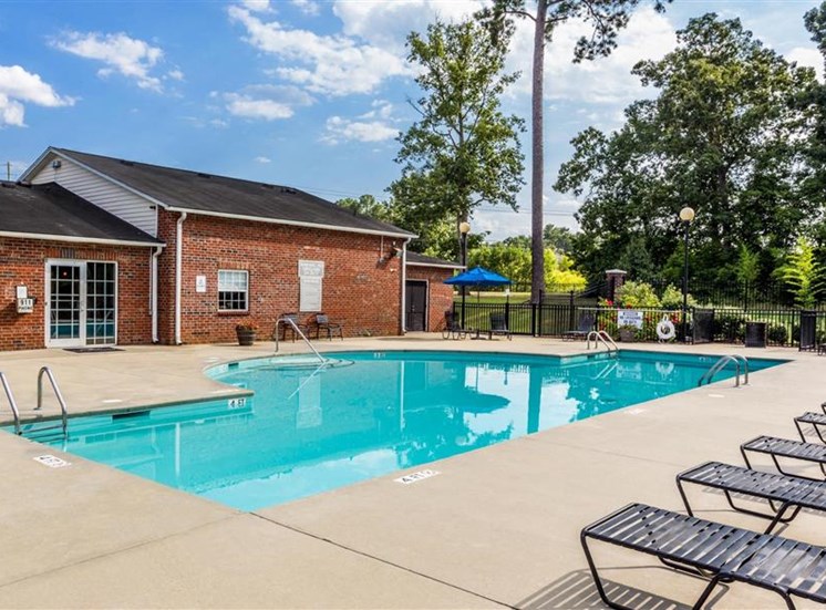Pool Side Relaxing Area at Eagle Point Village Apartments, North Carolina
