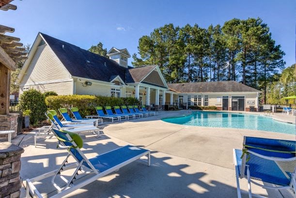 Poolside Sundeck at Bromley Village Apartments, Fort Mill