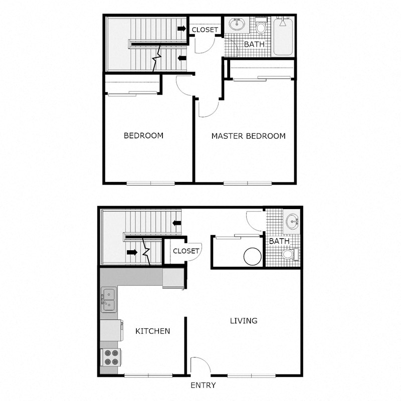 2 Bed 1.5 Bath