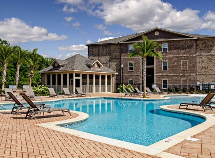 Swimming Pool With Lounge Chairs at Heron Pointe, Nashville, 37214