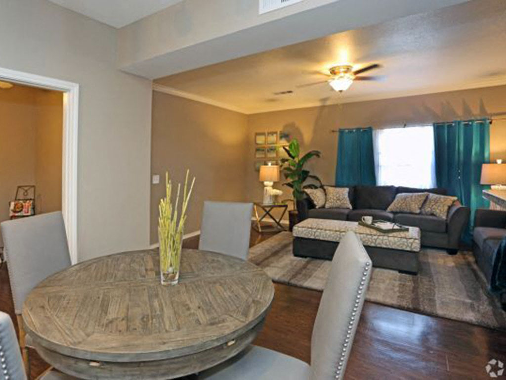 Dining Area and Living Room at Bardin Greene Apartments in Arlington, Texas
