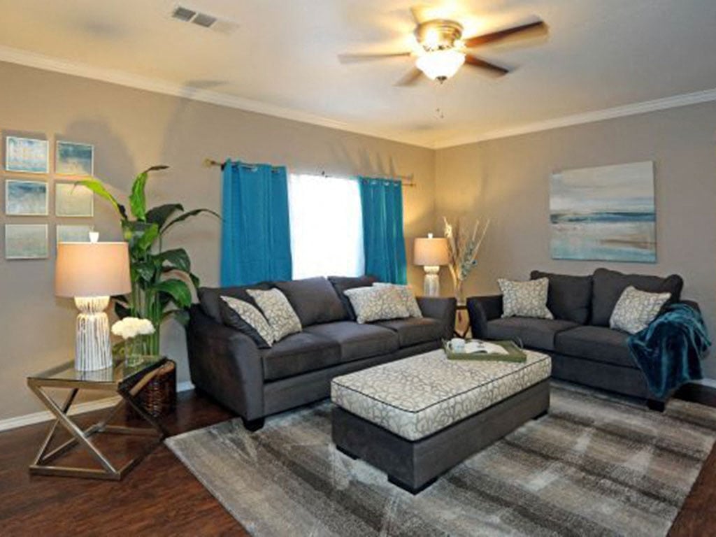 Modern and Spacious Living Room Area at Bardin Greene Apartments in Arlington, Texas